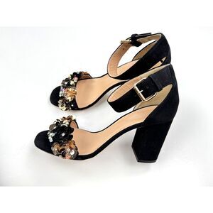 J Crew Collection Embellished‎ Heels Women 10 NWOB E6406 Evening Sandals Suede